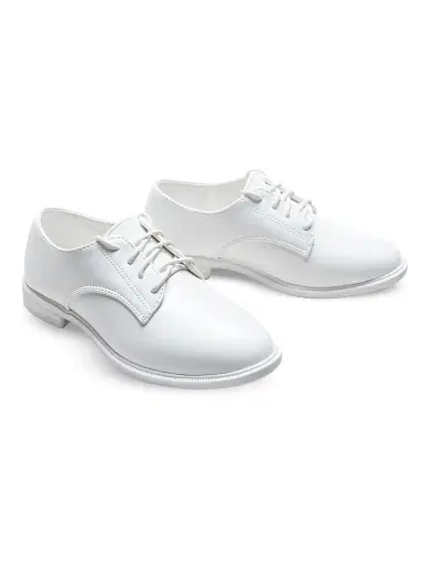 Moustache Derby Faux Leather Dress Shoes - White 5 (Child) | Thumbnail 2 Moustache Derby Faux Leather Dress Shoes - White 5 (Child) | Thumbnail 2