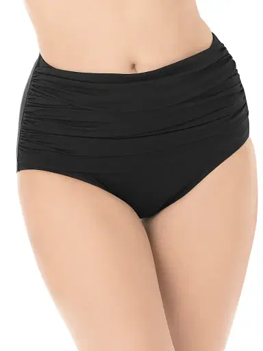Miraclesuit Swim Women's Norma Shirred Hi-Rise Bikini Bottom - Black - Size 16 | Thumbnail 2 Miraclesuit Swim Women's Norma Shirred Hi-Rise Bikini Bottom - Black - Size 16 | Thumbnail 2