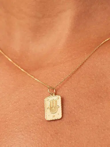 Oradina Women's 14K Yellow Gold Pendant Charm - Gold Hamsa | Thumbnail 2 Oradina Women's 14K Yellow Gold Pendant Charm - Gold Hamsa | Thumbnail 2