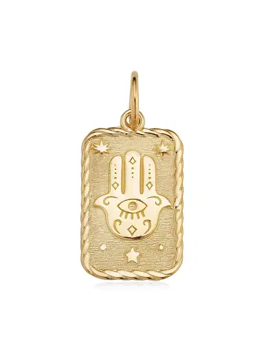 Oradina Women's 14K Yellow Gold Pendant Charm - Gold Hamsa | Thumbnail 1 Oradina Women's 14K Yellow Gold Pendant Charm - Gold Hamsa | Thumbnail 1