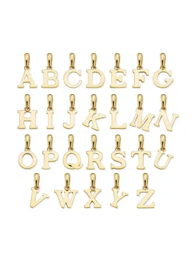 Oradina Women's 14K Yellow Gold My Letter Initial Pendant Charm - Letter O Gold | Thumbnail 2 Oradina Women's 14K Yellow Gold My Letter Initial Pendant Charm - Letter O Gold | Thumbnail 2