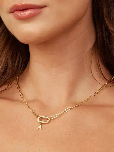 Oradina Women's 14K Yellow Gold My Letter Initial Pendant Charm - Letter O Gold | Thumbnail 4 Oradina Women's 14K Yellow Gold My Letter Initial Pendant Charm - Letter O Gold | Thumbnail 4