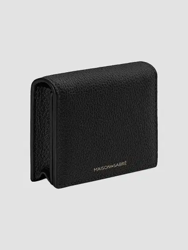 MAISON de SABRÉ Women's Leather Card Case - Black Caviar | Thumbnail 3 MAISON de SABRÉ Women's Leather Card Case - Black Caviar | Thumbnail 3