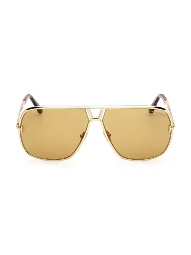 TOM FORD Men's Starvos 63MM Rectangular Sunglasses - Yellow Havana Gold | Thumbnail 2 TOM FORD Men's Starvos 63MM Rectangular Sunglasses - Yellow Havana Gold | Thumbnail 2