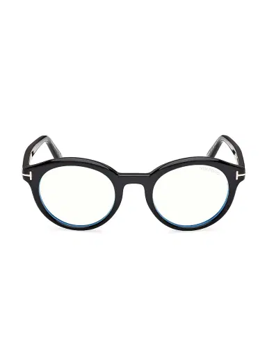 Tom Ford Men's 50MM Round Optical Eyeglasses - Shiny Black | Thumbnail 2 Tom Ford Men's 50MM Round Optical Eyeglasses - Shiny Black | Thumbnail 2