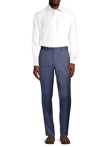 Saks Fifth Avenue Men's COLLECTION Oslo Basic Wool Pants - Blue | Thumbnail 2 Saks Fifth Avenue Men's COLLECTION Oslo Basic Wool Pants - Blue | Thumbnail 2