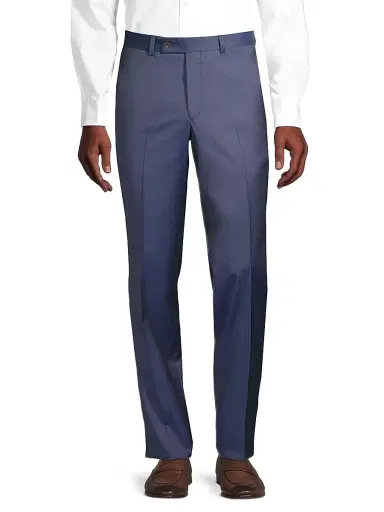 Saks Fifth Avenue Men's COLLECTION Oslo Basic Wool Pants - Blue | Thumbnail 3 Saks Fifth Avenue Men's COLLECTION Oslo Basic Wool Pants - Blue | Thumbnail 3