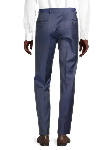 Saks Fifth Avenue Men's COLLECTION Oslo Basic Wool Pants - Blue | Thumbnail 5 Saks Fifth Avenue Men's COLLECTION Oslo Basic Wool Pants - Blue | Thumbnail 5
