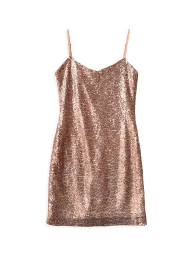 Un Deux Trois Girl's Sequin-Embellished Fitted Dress - Blush | Thumbnail 1 Un Deux Trois Girl's Sequin-Embellished Fitted Dress - Blush | Thumbnail 1