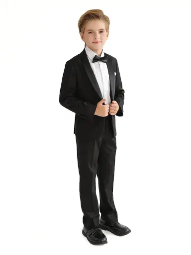 Moustache Baby Boy's, Little Boys & Boy's Shawl Lapel Wool Suit - Black | Thumbnail 2 Moustache Baby Boy's, Little Boys & Boy's Shawl Lapel Wool Suit - Black | Thumbnail 2