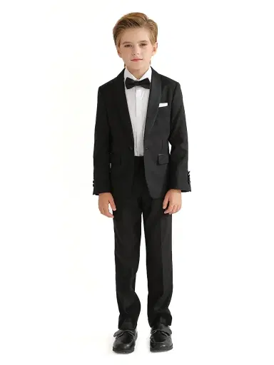 Moustache Baby Boy's, Little Boys & Boy's Shawl Lapel Wool Suit - Black | Thumbnail 1 Moustache Baby Boy's, Little Boys & Boy's Shawl Lapel Wool Suit - Black | Thumbnail 1