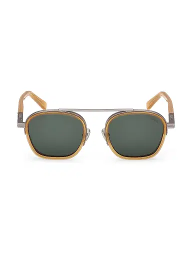 ZEGNA Men's 51MM Oval Sunglasses - Amber Green | Thumbnail 2 ZEGNA Men's 51MM Oval Sunglasses - Amber Green | Thumbnail 2