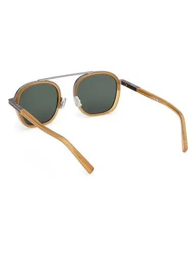 ZEGNA Men's 51MM Oval Sunglasses - Amber Green | Thumbnail 4 ZEGNA Men's 51MM Oval Sunglasses - Amber Green | Thumbnail 4