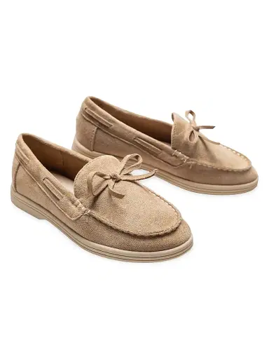 Moustache Suede Moccasin Loafers - Beige 4 (Child) | Thumbnail 2 Moustache Suede Moccasin Loafers - Beige 4 (Child) | Thumbnail 2