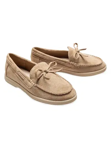 Moustache Suede Moccasin Loafers - Beige 4 (Child) | Thumbnail 3 Moustache Suede Moccasin Loafers - Beige 4 (Child) | Thumbnail 3