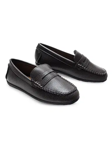 Moustache Faux Leather Penny Loafers - Brown 4 (Child) | Thumbnail 2 Moustache Faux Leather Penny Loafers - Brown 4 (Child) | Thumbnail 2