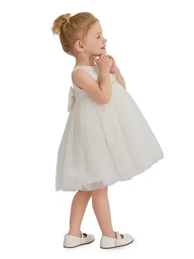 Tulleen Baby Girl's Zinara Dress - White 24 Months | Thumbnail 4 Tulleen Baby Girl's Zinara Dress - White 24 Months | Thumbnail 4