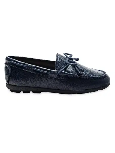 Moustache Leather Moccasin Loafers - Navy 9.5 (Toddler) | Thumbnail 1 Moustache Leather Moccasin Loafers - Navy 9.5 (Toddler) | Thumbnail 1