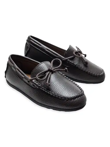 Moustache Leather Moccasin Loafers - Brown 4 (Child) | Thumbnail 2 Moustache Leather Moccasin Loafers - Brown 4 (Child) | Thumbnail 2