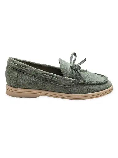 Moustache Suede Moccasin Loafers - Olive Green 5 (Child) | Thumbnail 1 Moustache Suede Moccasin Loafers - Olive Green 5 (Child) | Thumbnail 1