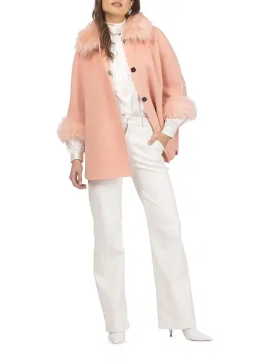 Gorski Women's Select Wool Coats with Select Lamb Collar and Cuffs | Thumbnail 5 Gorski Women's Select Wool Coats with Select Lamb Collar and Cuffs | Thumbnail 5