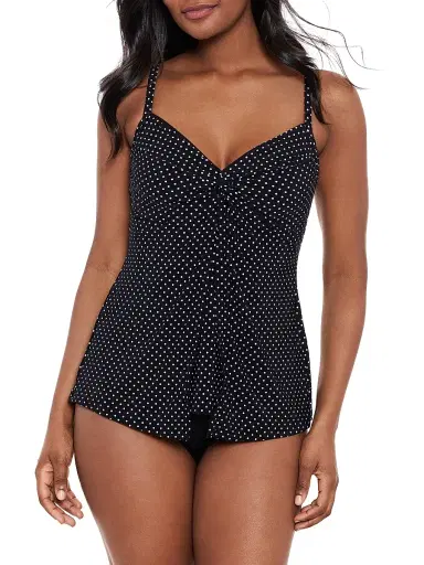 Miraclesuit Swim Women's Pin Point Love Knot Polka Dot Tankini Top | Thumbnail 2 Miraclesuit Swim Women's Pin Point Love Knot Polka Dot Tankini Top | Thumbnail 2