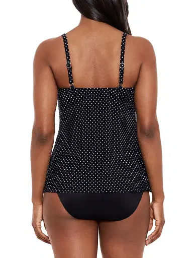 Miraclesuit Swim Women's Pin Point Love Knot Polka Dot Tankini Top | Thumbnail 4 Miraclesuit Swim Women's Pin Point Love Knot Polka Dot Tankini Top | Thumbnail 4
