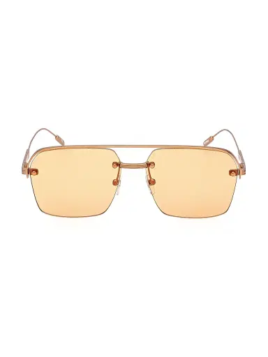 Zegna Men's 57MM Plastic Aviator Sunglasses - Matte Orange | Thumbnail 2 Zegna Men's 57MM Plastic Aviator Sunglasses - Matte Orange | Thumbnail 2