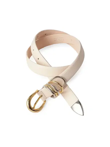 Déhanche Women's Hollyhock Mixed Metal Leather Belt - Silver | Thumbnail 4 Déhanche Women's Hollyhock Mixed Metal Leather Belt - Silver | Thumbnail 4