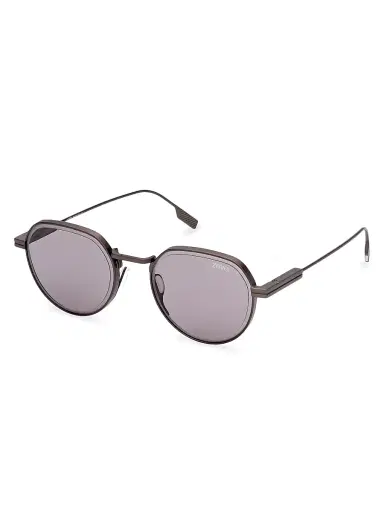 Zegna Men's 52MM Round Sunglasses - Matte Gunmetal Purple | Thumbnail 1 Zegna Men's 52MM Round Sunglasses - Matte Gunmetal Purple | Thumbnail 1