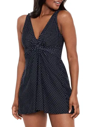 Miraclesuit Swim Women's Pin Point Marais Polka Dot Swim Dress - Black White | Thumbnail 3 Miraclesuit Swim Women's Pin Point Marais Polka Dot Swim Dress - Black White | Thumbnail 3