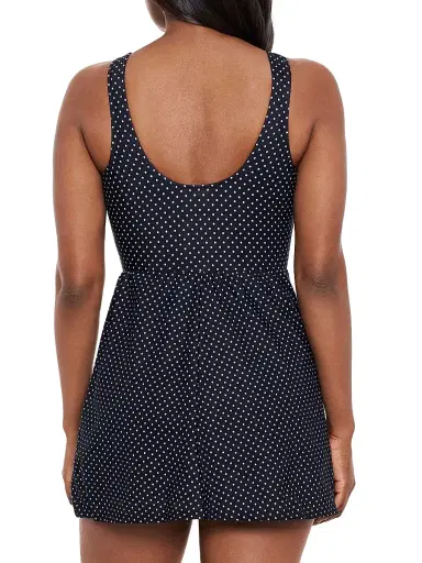 Miraclesuit Swim Women's Pin Point Marais Polka Dot Swim Dress - Black White | Thumbnail 4 Miraclesuit Swim Women's Pin Point Marais Polka Dot Swim Dress - Black White | Thumbnail 4