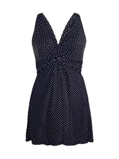 Miraclesuit Swim Women's Pin Point Marais Polka Dot Swim Dress - Black White | Thumbnail 1 Miraclesuit Swim Women's Pin Point Marais Polka Dot Swim Dress - Black White | Thumbnail 1