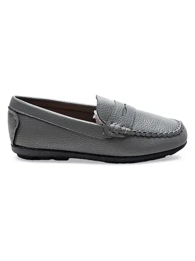 Moustache Faux Leather Penny Loafers - Gray 5 (Child) | Thumbnail 1 Moustache Faux Leather Penny Loafers - Gray 5 (Child) | Thumbnail 1