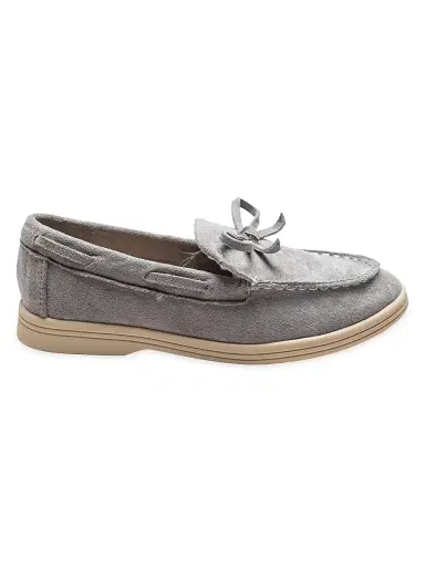 Moustache Suede Moccasin Loafers - Gray 5 (Child) | Thumbnail 1 Moustache Suede Moccasin Loafers - Gray 5 (Child) | Thumbnail 1