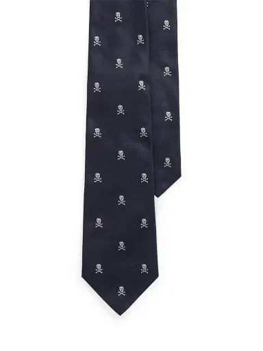 Ralph Lauren Purple Label Men's Skull Crossbones Silk Tie - Navy | Thumbnail 3 Ralph Lauren Purple Label Men's Skull Crossbones Silk Tie - Navy | Thumbnail 3