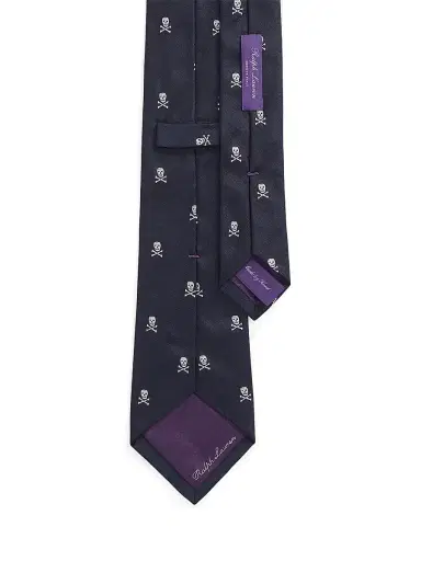 Ralph Lauren Purple Label Men's Skull Crossbones Silk Tie - Navy | Thumbnail 4 Ralph Lauren Purple Label Men's Skull Crossbones Silk Tie - Navy | Thumbnail 4