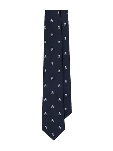 Ralph Lauren Purple Label Men's Skull Crossbones Silk Tie - Navy | Thumbnail 1 Ralph Lauren Purple Label Men's Skull Crossbones Silk Tie - Navy | Thumbnail 1