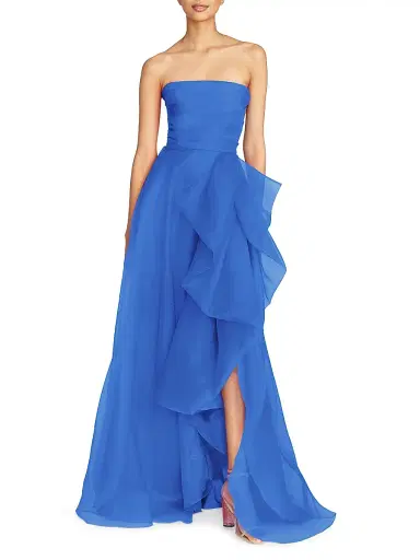 THEIA Women's Teresa Draped Tulle Gown - Cornflower Blue - Size 16 | Thumbnail 2 THEIA Women's Teresa Draped Tulle Gown - Cornflower Blue - Size 16 | Thumbnail 2
