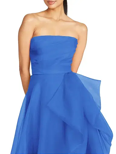 THEIA Women's Teresa Draped Tulle Gown - Cornflower Blue - Size 16 | Thumbnail 5 THEIA Women's Teresa Draped Tulle Gown - Cornflower Blue - Size 16 | Thumbnail 5