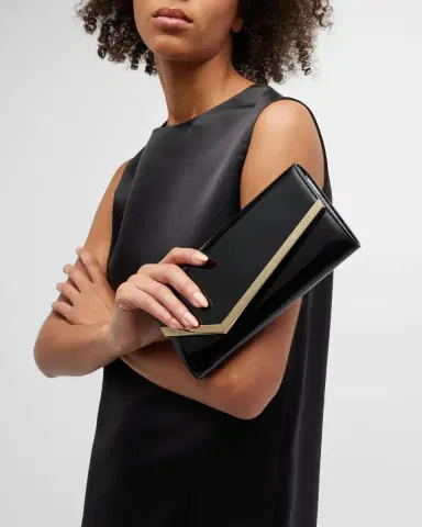 Jimmy Choo Emmie Flap Patent Leather Clutch Bag | Thumbnail 4 Jimmy Choo Emmie Flap Patent Leather Clutch Bag | Thumbnail 4