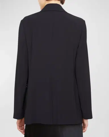 Vince Double-Breasted Crepe Boyfriend Blazer | Thumbnail 2 Vince Double-Breasted Crepe Boyfriend Blazer | Thumbnail 2