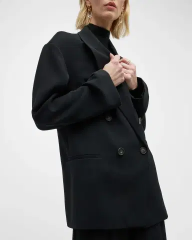 Vince Double-Breasted Crepe Boyfriend Blazer | Thumbnail 7 Vince Double-Breasted Crepe Boyfriend Blazer | Thumbnail 7