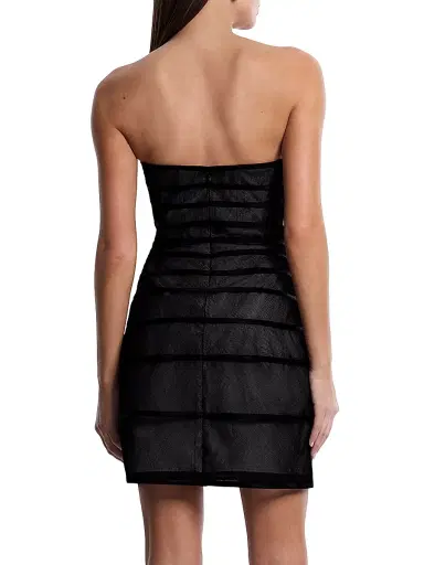BCBGMAXAZRIA Women's Sheer Volume Strapless Minidress - Black | Thumbnail 5 BCBGMAXAZRIA Women's Sheer Volume Strapless Minidress - Black | Thumbnail 5