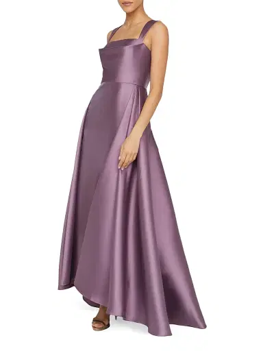 Theia Women's Zendaya Satin High-Low Gown - Chrome Lavender | Thumbnail 4 Theia Women's Zendaya Satin High-Low Gown - Chrome Lavender | Thumbnail 4