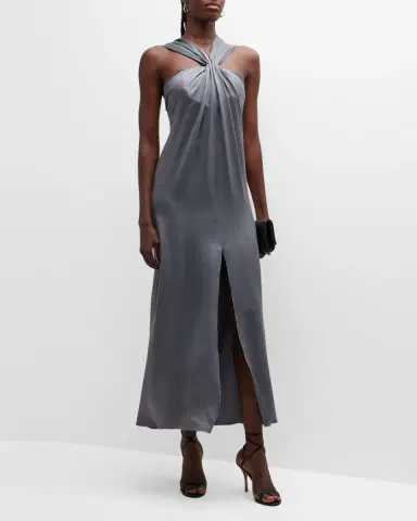 Giorgio Armani Gathered Halter Silk Gown | Thumbnail 3 Giorgio Armani Gathered Halter Silk Gown | Thumbnail 3