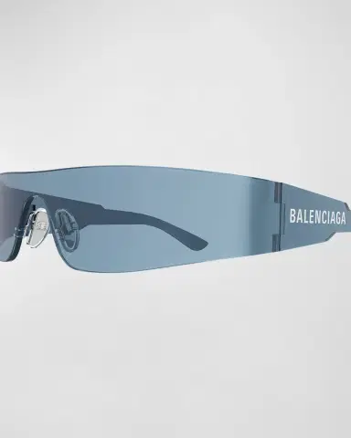 Balenciaga Mirrored Rimless Wrap Sunglasses | Thumbnail 3 Balenciaga Mirrored Rimless Wrap Sunglasses | Thumbnail 3