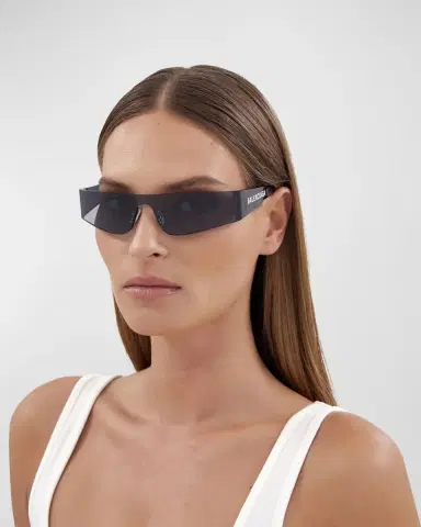 Balenciaga Mirrored Rimless Wrap Sunglasses | Thumbnail 4 Balenciaga Mirrored Rimless Wrap Sunglasses | Thumbnail 4