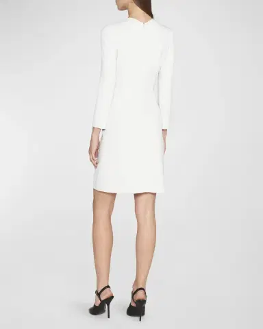 Giorgio Armani Ruched Long-Sleeve A-Line Dress | Thumbnail 4 Giorgio Armani Ruched Long-Sleeve A-Line Dress | Thumbnail 4