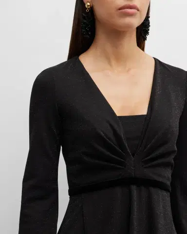 Emporio Armani Deep V-Neck Shimmer Jersey Maxi Dress | Thumbnail 5 Emporio Armani Deep V-Neck Shimmer Jersey Maxi Dress | Thumbnail 5